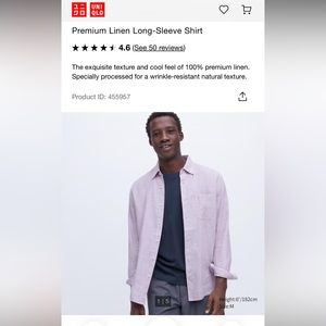 NWT Uniqlo Premium Linen Long Sleeve Shirt